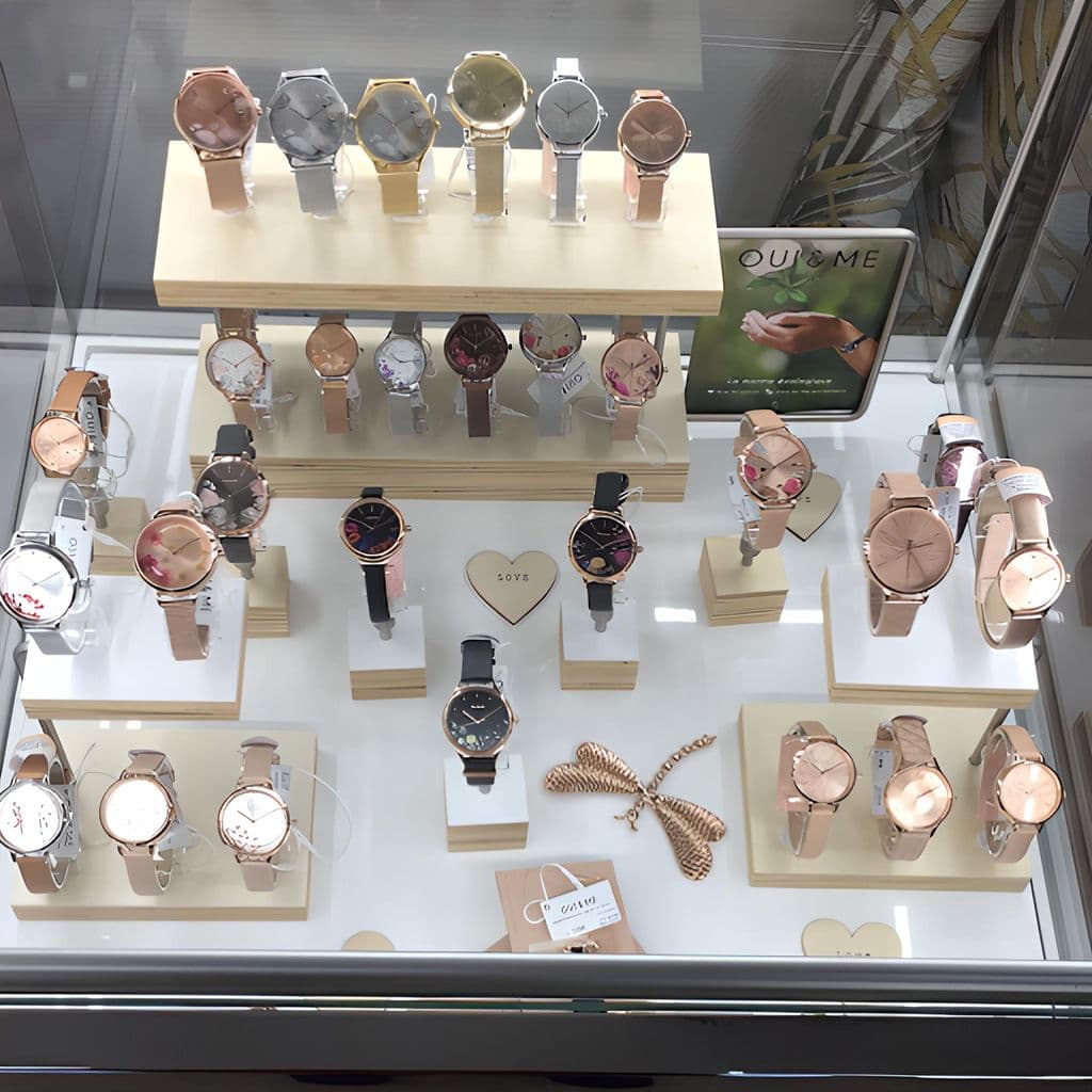 Vitrine de créations de la Bijouterie Schrapff à Belfort